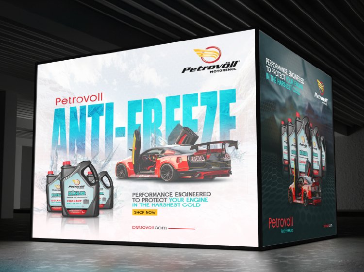 post on led screen mockup